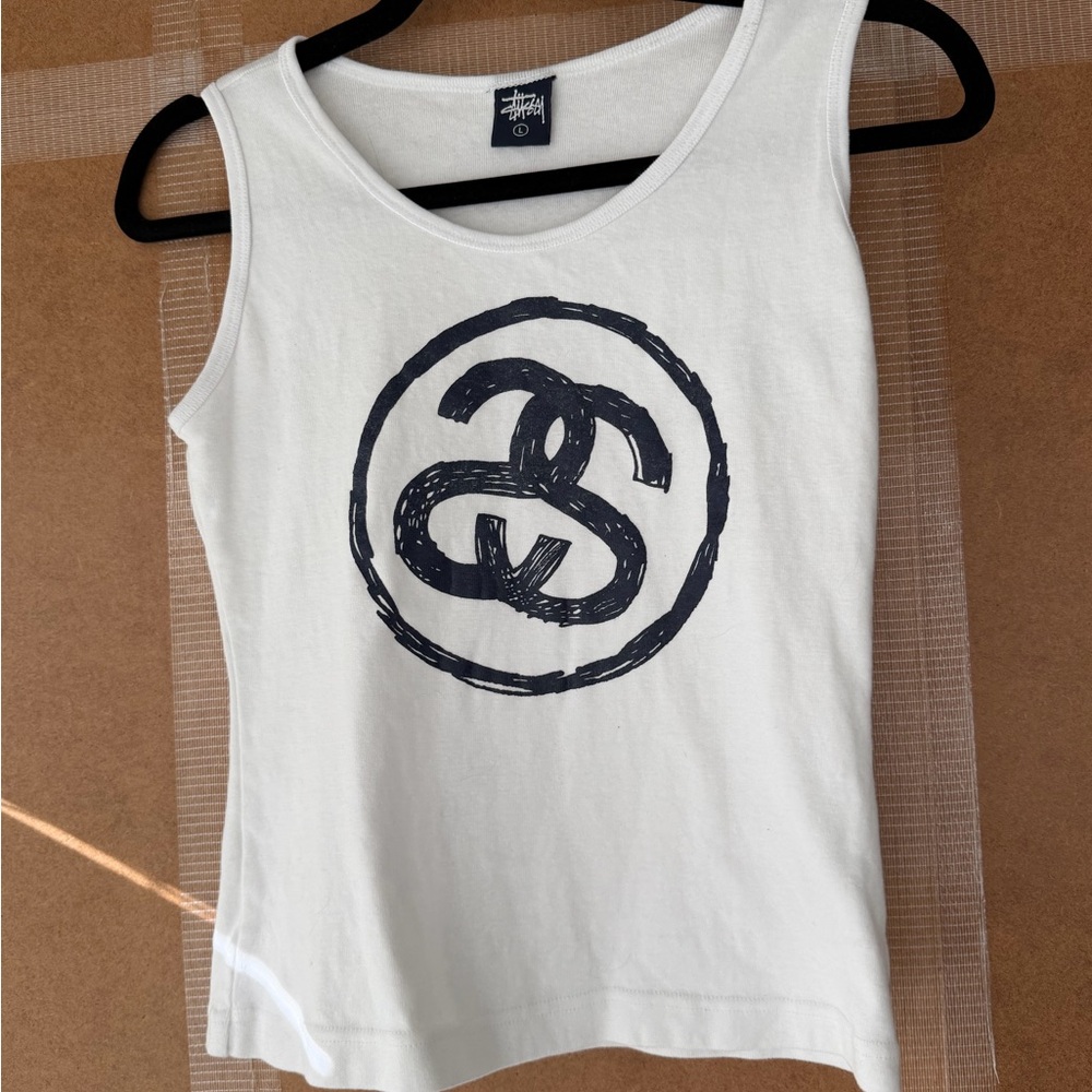 Stussy White Tank Top